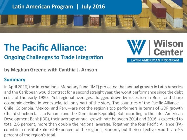 The Pacific Alliance: Ongoing Challenges to Trade Integration