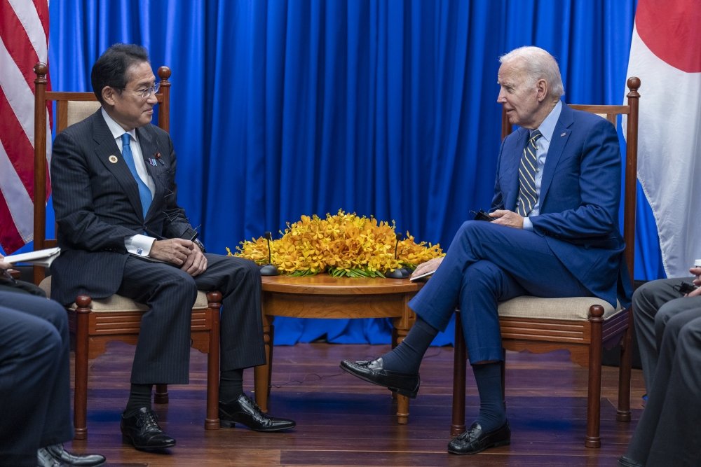 President Joe Biden meets with Japanese Prime Minster Fumio Kishida, Sunday, November 13, 2022, at the Sokha Hotel in Cambodia. (Official White House Photo by Adam Schultz)