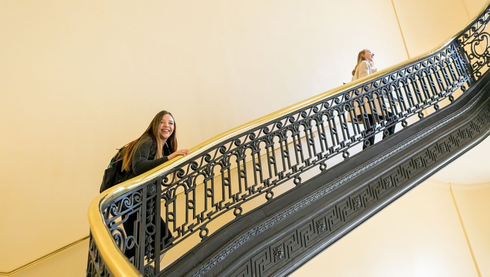 Intern on stairs on Capitol Hill