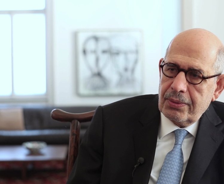 Still from interview with former IAEA Director Mohammed ElBaradei