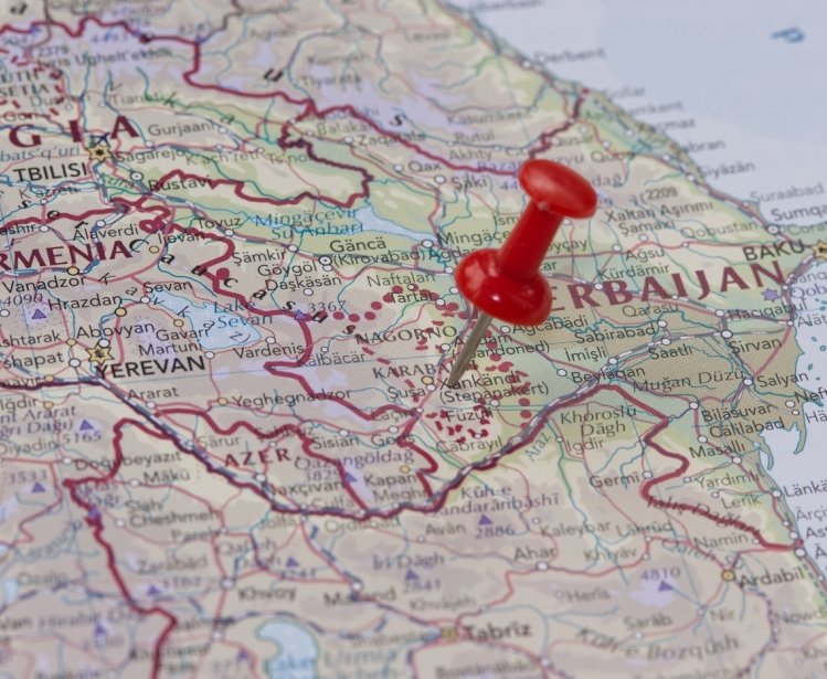 map featuring Nagorno-Karabakh
