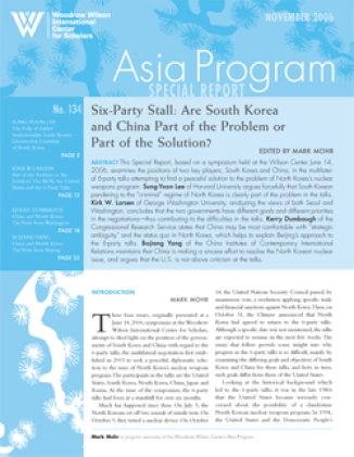 Six-Party Stall: Are South Korea and China Part of the Problem or Part of the Solution?
