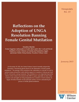Reflections on the Adoption of UNGA Resolution Banning Female Genital Mutilation