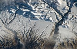 Rivers and Snow in the Himalayas near China–India border.
