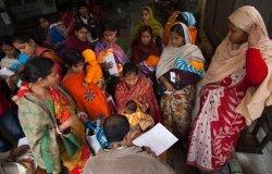 Women in a health clinic in India
