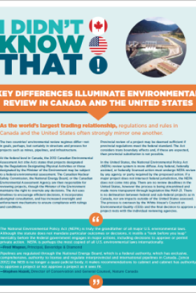 Key Differences Illuminate Environmental Review in Canada and the United States