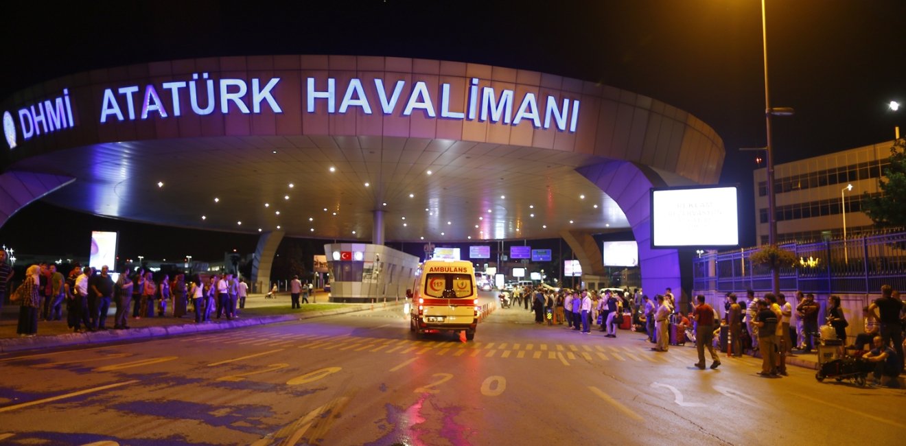 Ambulances arrive at Turkey's largest airport, Istanbul Ataturk, Turkey, following a blast June 28, 2016. REUTERS/Osman Orsal