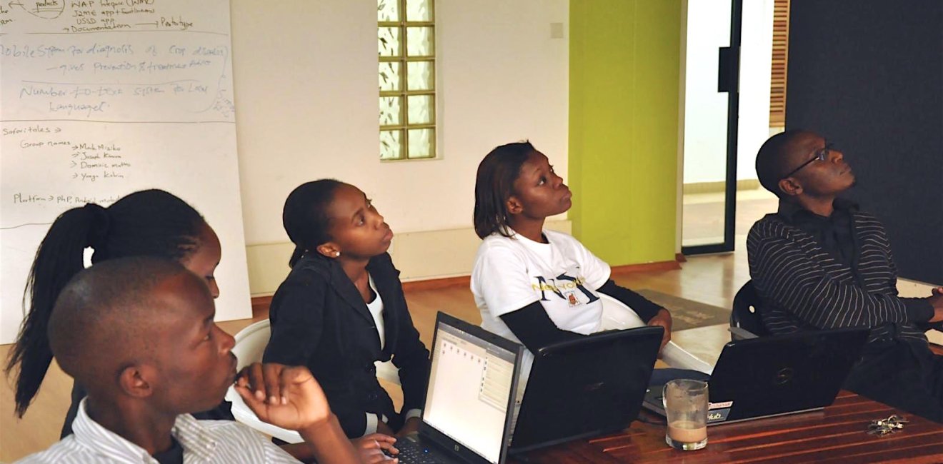 A meetup of app developers in Nairobi. Engaging young people in entrepreneurial fields like technology is crucial to creating jobs and preventing extremism. Photo by Juliana, via Flickr. Creative Commons.
