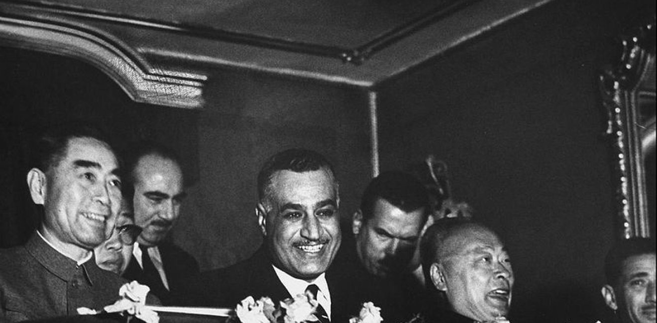 Zhou Enlai (left) during his tour of Egypt, with Gamal Abdel Nasser, December 1963