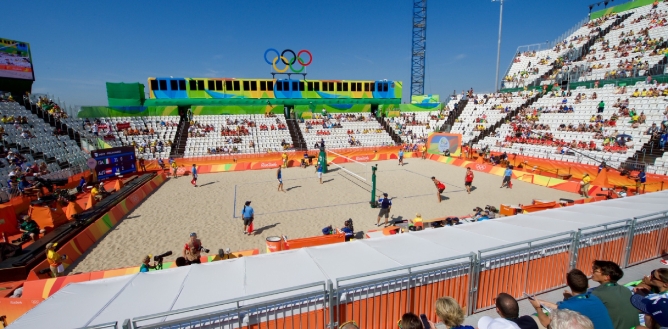Venue for Olympic Beach Volleyball on the Copacobana Beach at the 2016 Summer Olympics in Rio