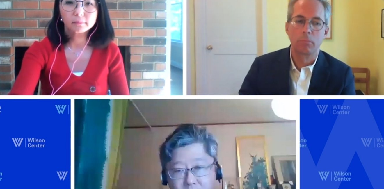 A screencap of the speakers from the event.