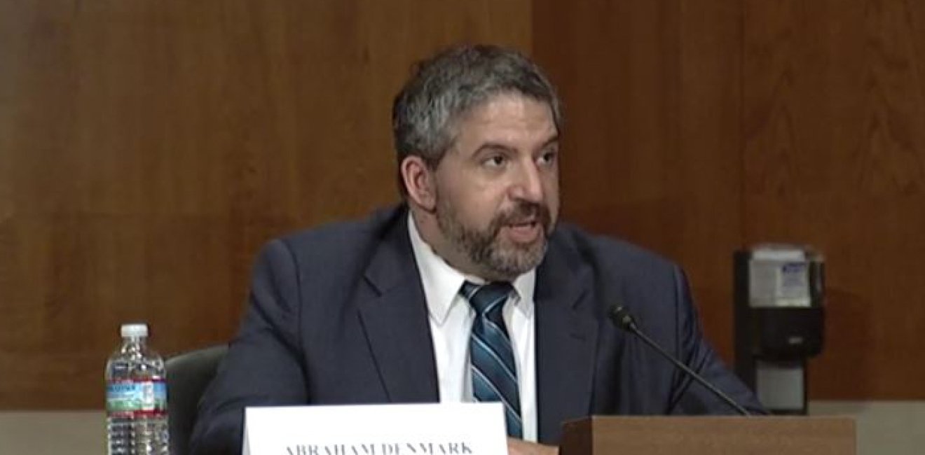 Abraham Denmark testifying to the subcomittee.