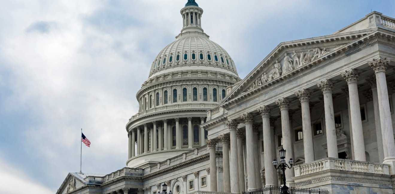 View of the United States Capitol Building in Washington DC.
