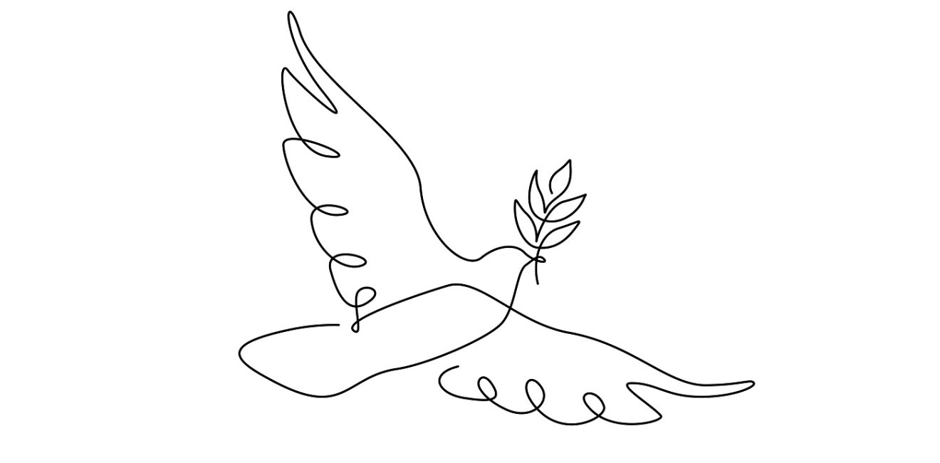 Outline of a dove
