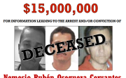 Deceased wanted poster for Nemesio Rubén Oseguera Cervantes, “El Mencho”
