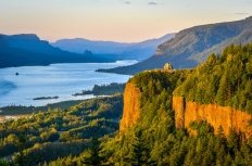 Columbia River Gorge at Sunset