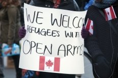 Refugees Welcome Sign Canada