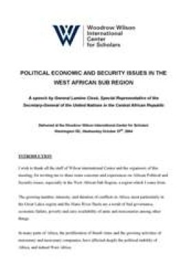 Presentation by General Lamine Cissé on Economic and Security Integration in West Africa
