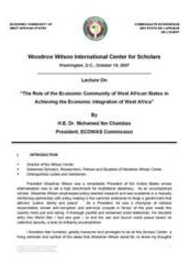 The Role of ECOWAS in Achieving the Economic Integration of West Africa