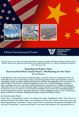 Quenching the Thirsty Dragon: The South-North Water Transfer Project—Old Plumbing for New China?