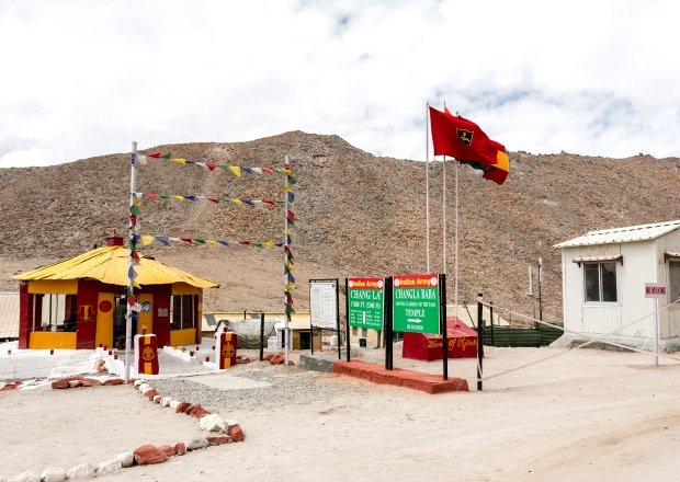 An Indian Army base at Chang La pass in Ladakh, India.