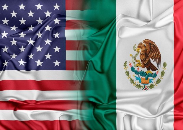 US and Mexico flags