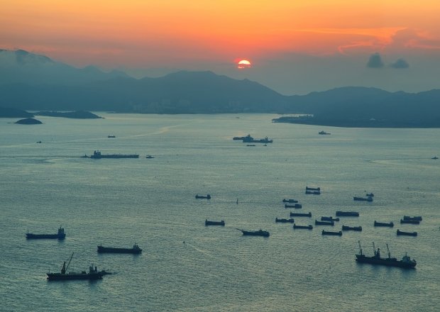 Vessels on the South China Sea