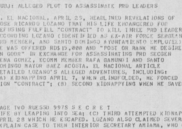 Amembassy Santo Domingo, “Alleged Plot to Assassinate PRD Leaders.”