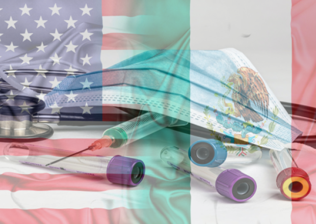 US and Mexico flags and health