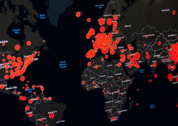 Map of Coronavirus (Covid-19), Close-up countries with Covid-19, Covid 19 map confirmed cases report worldwide globally.