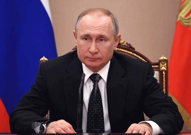 Putin at a meeting with permanent members of Security Council.