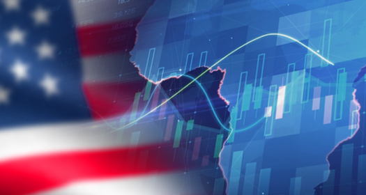 The American Flag and the growth rate of the stock market and the Africa economy