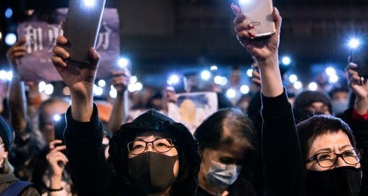 Protesters in Hong Kong.