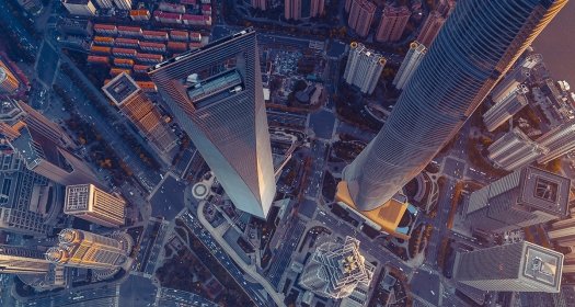 Shanghai skyline viewed from above.