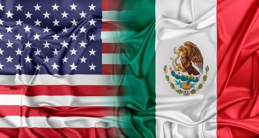 US and Mexico flags