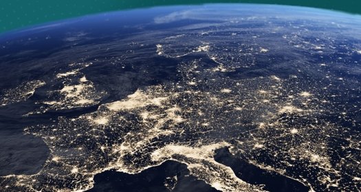 Photo of Europe at night from space