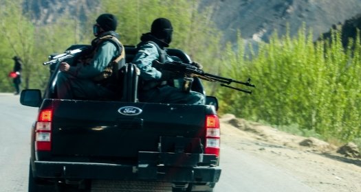 Kabul, Afghanistan, August, 14, 2021, Afghanistan security forces around Kabul just before the Taliban take over the country