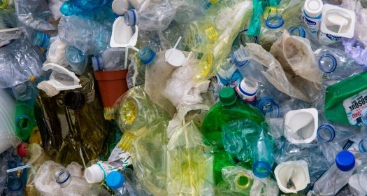 Plastic waste, bottles.