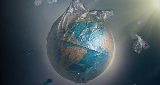 world in plastic bag