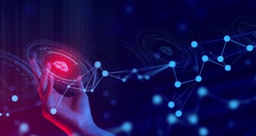 hand with ai data connect to social network for cloud storage technology digital and internet of things business concept, system security online server