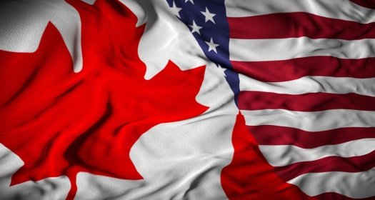Canada and US flags
