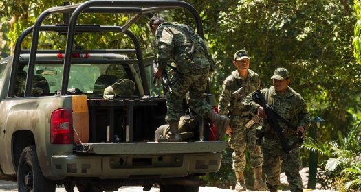 Mexican army soldiers in Chiapas, Mexico