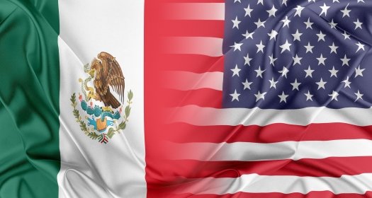US and Mexican flags
