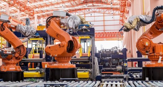 Machines manufacturing in a factory