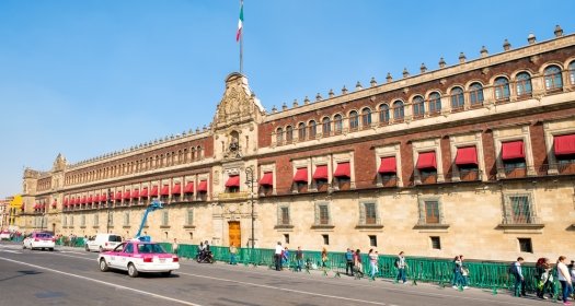 The National Palace next to the Zocalo in Mexico City