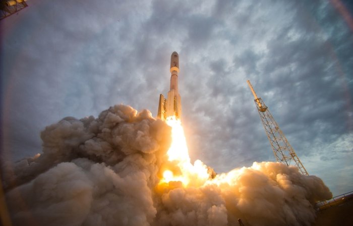The MUOS 2 satellite launches from Cape Canaveral