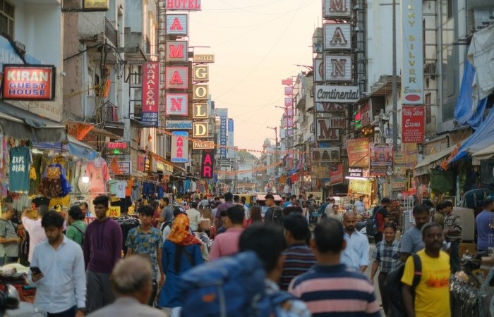 Paharganj market street in Delhi