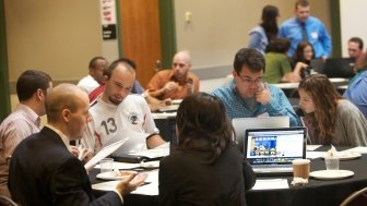 University of Maryland students play the newly launched Budget Hero Election Edition