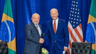 "Presidents Lula and Joe Biden during a bilateral meeting on Wednesday, 20/9, in New York. Photo: Ricardo Stuckert / PR"