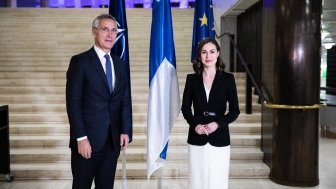 NATO Secretary General Jens Stoltenberg and Finnish Prime Minister Sanna Marin